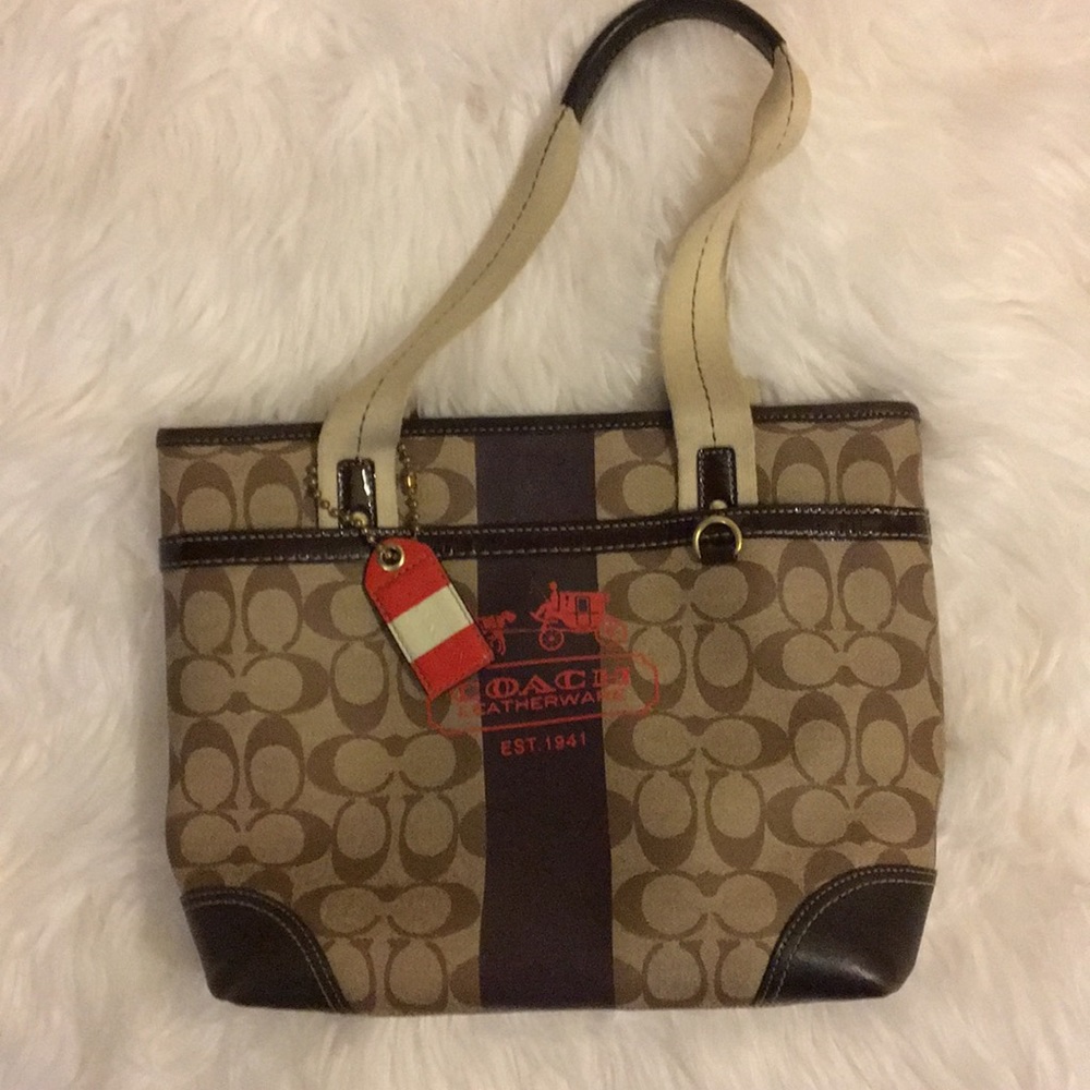 Coach Authentic Signature Stripe 11350 HERITAGE